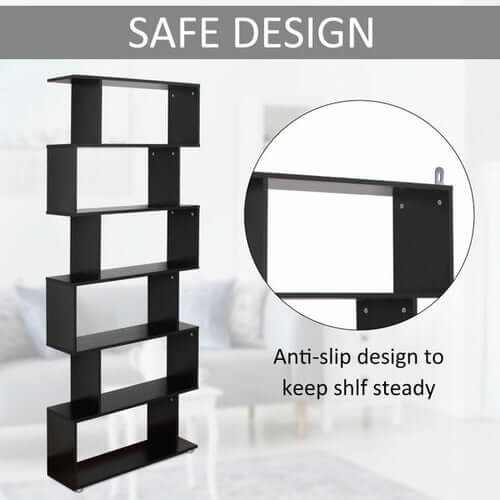 HOMCOM S Shape Bookcase modern storage display