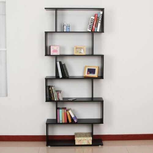 HOMCOM S Shape Bookcase for living room