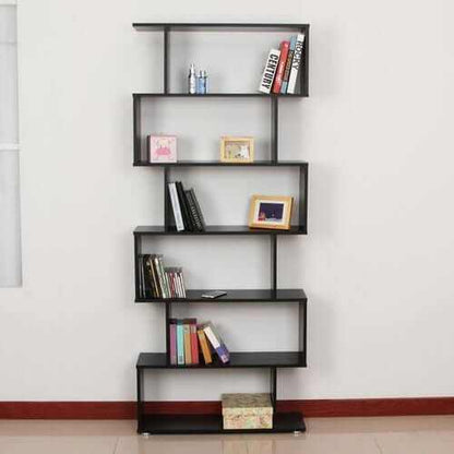 HOMCOM S Shape Bookcase for living room