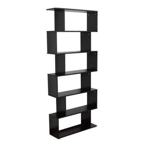 HOMCOM S Shape Bookcase open shelf storage