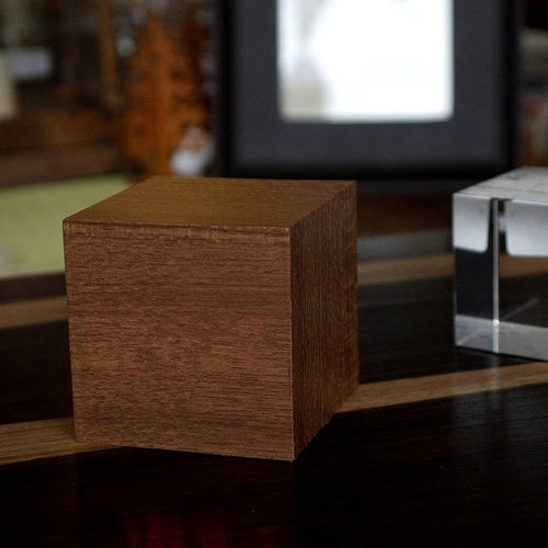 FreshFusion LED Teak Cube Alarm Clock