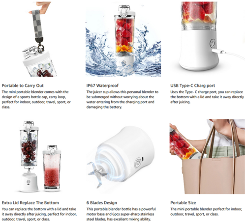 FreshFusion Slice&amp;Sip Bottle Tragbarer Mixer